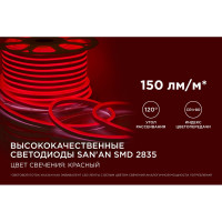 Светодиодный 2 сторонний неон Apeyron 220В, красный 10-213