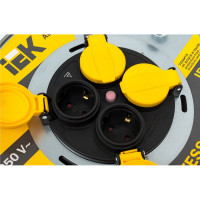 Катушка IEK УК40, с т/з, 4 места, 2Р+PЕ/40м, КГ 3х2.5, 5мм2, IP44, "Professional" WKP17-16-04-40-44