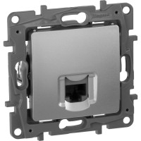 Розетка Legrand компьютерная RJ45 категория 5e UTP Legrand Etika алюминий 672441