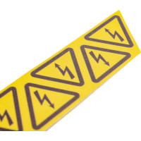 Знак "Опасность поражения электрическим током" Стандарт Знак W08 25 мм пленка ПП блок по 16 шт 00-00035387