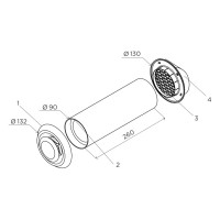Клапан стеновой приточный вентиляционный LITE (90 мм; 260 мм; 26 м3/ч) NORVIND NV5LT1