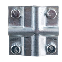 Зажим заземления EZETEK полоса/пруток - полоса/пруток крестообразный, оцинковка 90540-2