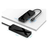 Мультифункциональный хаб Vention USB-C > HDMI v2.0/3xUSB 3.0 OTG/PD THPBB