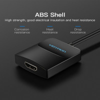 Мультимедиа конвертер Vention VGA + аудио, HDMI, гибкий, черный ACNBB