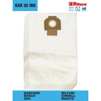 Мешки KAR 30 IND (4 шт; 35 л) для пылесоса Karcher, Aeg, Dewalt, Flex, Hilti, Milwaukee, Nilfisk, INDtool, Ryobi FILTERO 05926