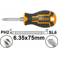 Двухсторонняя отвертка INGCO 2 в 1 SL6+PH2 INDUSTRIAL AKISD0202
