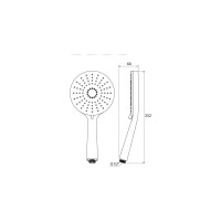 Душевая лейка Ravak Flat XXL 3 функции диаметр 140 мм 961.00, X07P344 00000050540