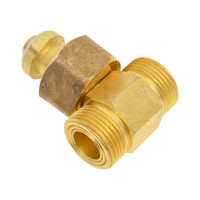 Тройник латунный кислородный (гайка G3/4"-G3/4" наружная-G3/4" наружная) СваркаДжет 4301010803003