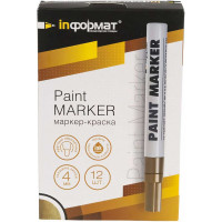 Маркер-краска INFORMAT PAINT PROFESSIONAL 4 мм, золото, круглый, нитро-основа KRR04Z