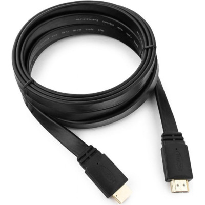 Cablexpert Кабель HDMI 3м v2.0 19M/19M медь, позол.разъемы, экран, плоский кабель черный CC-HDMI4F-10