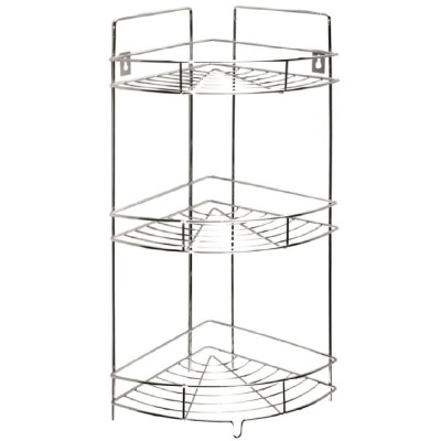 Угловая трехъярусная полка для ванной комнаты Аквалиния 08.Т084