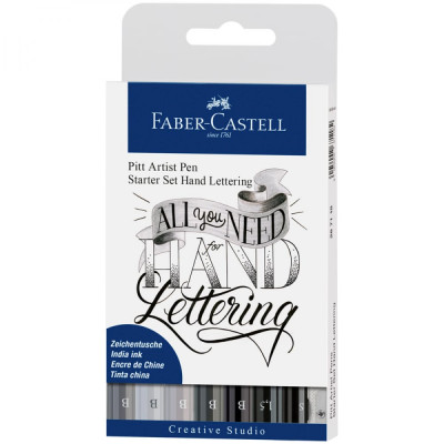 Faber-Castell Набор капиллярных ручек Pitt Artist Pen Lettering 7шт.+карандаш+точ. 267118