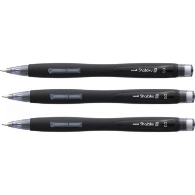 UNI Набор механических карандашей Shalaku M5-228, черный, 0.5 мм. 3 шт., 166030