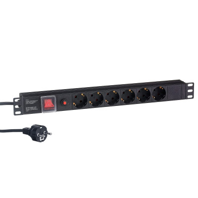 Блок розеток ExeGate ServerPro PDU-19H606 Al-6S-EU2CU-SW-O 280831