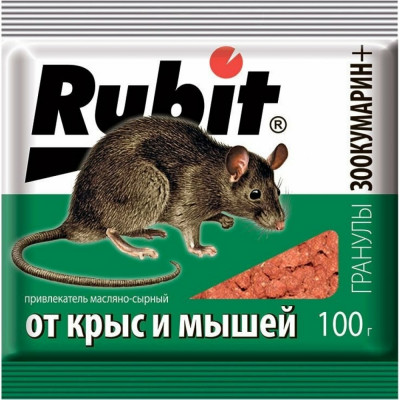 Rubit Защита от грызунов, зоокумарин+ гранулы 100гр у сырный 22580