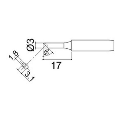 Наконечник для паяльников серии 900/701/702B HAKKO 900M-T-3CM