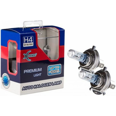 XENITE Автомобильная лампа H4 PREMIUM /Яркость +100%//P43t/ /12V/ /Упак 2 шт/. 1007119
