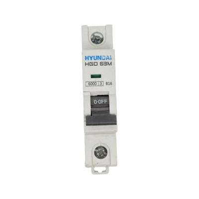 Hyundai Автоматический выключатель HGD63-M 1PMBS0000C 00016 1п, 16А, 6kA, хар-ка B 13.04.000856