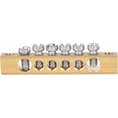 REXANT Шина PEN земля-ноль 6x9 мм 6/2 6 групп/крепеж по краям 11-2365