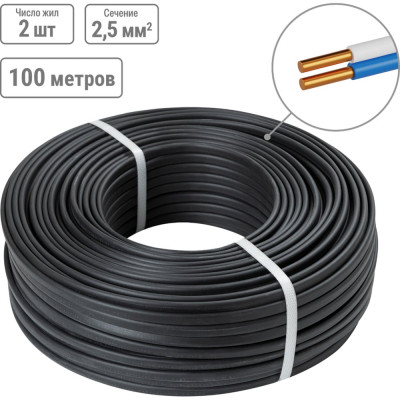 Кабель TDM ELECTRIC ВВГ-П нгА-LS 2х2,5 окN-0,66 ГОСТ 100м SQ0117-0074