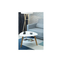 Журнальный стол Мебелик Бруклин белый/дуб светлый 2591