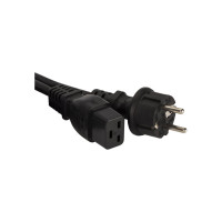 Шнур питания LANMASTER C19-Schuko, 3х1.5, 220В, 16А, 1 метр LAN-PP19/SH-1.0-BK