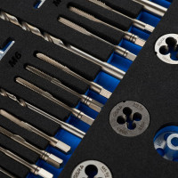 Набор ручных метчиков и плашек GSR DIN 352/ 25x9 M3-M12 54 предмета + свёрла под резьбу HSSG 08333800