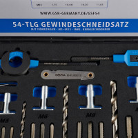 Набор ручных метчиков и плашек GSR DIN 352/ 25x9 M3-M12 54 предмета + свёрла под резьбу HSSG 08333800