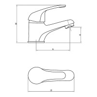 Смеситель для раковины СоюзКран керамический картридж 35 мм., хром, цинк SK02-M102 567-018