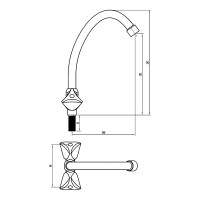 Смеситель для кухни СоюзКран поворотный излив 20 см, керамический кран-буксы 1/2, хром, цинк SK01-T207 567-065