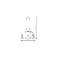 Крючок MF H5518E, AL, 3-х рожковый, матовый хром 973721v