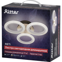 Светодиодная диммируемая люстра с ДУ RITTER Rieti 52Вт, 2700К/4200К/6400К, 3400Лм, 385x80мм 52360 4