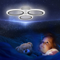 Светодиодная диммируемая люстра с ДУ RITTER Rieti 52Вт, 2700К/4200К/6400К, 3400Лм, 385x80мм 52360 4