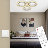 Светодиодная диммируемая люстра с ДУ RITTER Rieti 52Вт, 2700К/4200К/6400К, 3400Лм, 385x80мм 52360 4