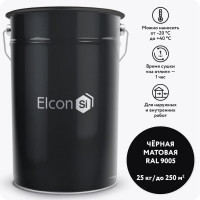 Грунт-эмаль по ржавчине Elcon  3 в 1 черный, (RAL 9005)  25 кг 00-00461444