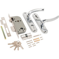 Врезной замок с ручками Аллюр 132/1 CP хром 1088