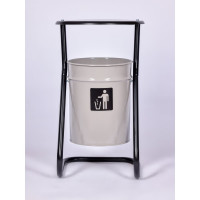 Уличная урна ПРОФМЕТСТИЛЬ металлическая, серая, с крышкой 392