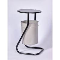 Уличная урна ПРОФМЕТСТИЛЬ металлическая, серая, с крышкой 392