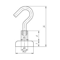 Магнитный крючок Проф-Магнит E20 - 4 шт. PMYP-Е-20