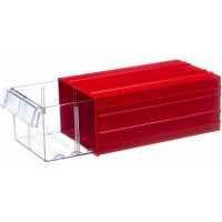 Пластиковый короб СТЕЛЛА-ТЕХНИК 140х250х100мм, С-2-красный-прозрачный