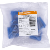 Крепеж-клипса для трубы TDM ELECTRIC ПНД 25 мм, синяя, 10 шт. SQ0405-0133
