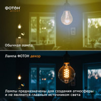 Светодиодная лампочка ФОТОН филаментная LED FL P45-S 4Вт E14 2200К, теплый свет, 23964