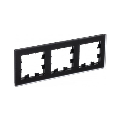 Рамка Systeme Electric AtlasDesign NATURE матовое стекло черный 3-ая ATN331003