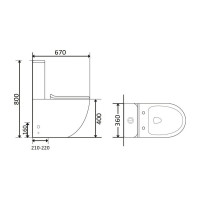 Унитаз-компакт Orange пристенный, с горизонтальным выпуском C05-000w