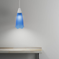 Светильник Apeyron декор, подвесной, Брауэр, плаик, 1хЕ27 15Вт, 220В, синий, шнур белый/ 16-21