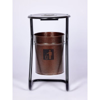 Металлическая уличная урна ПРОФМЕТСТИЛЬ коричневая, с пепельницей 602