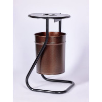 Металлическая уличная урна ПРОФМЕТСТИЛЬ коричневая, с пепельницей 602