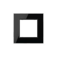 Рамка для розетки LIVOLO 1 пост, цвет черный, стекло BB-C7-SR-12