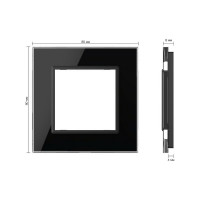Рамка для розетки LIVOLO 1 пост, цвет черный, стекло BB-C7-SR-12