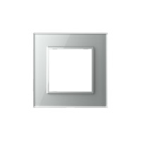 Рамка для розетки LIVOLO 1 пост, цвет серый, стекло BB-C7-SR-15